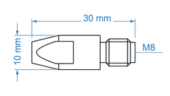 SPARTUS Průvlak/proudová tryska SPARTUS MB401 MB501 0,8 M8x30 špička kontaktní hubice