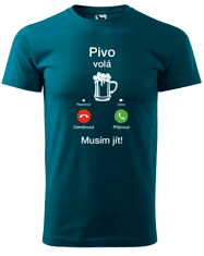 Hobbytriko Vtipné tričko - Pivo volá Barva: Námořní modrá (02), Velikost: XL