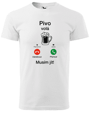 Hobbytriko Vtipné tričko - Pivo volá Barva: Námořní modrá (02), Velikost: XL