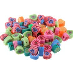 Kraftika 16 ks mix barvy srdce beads polymer hlíny beads ručně