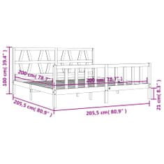 Petromila Rám postele s čelem medově hnědý 200 x 200 cm masivní dřevo