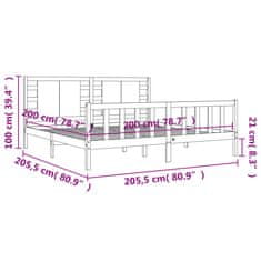 Petromila Rám postele s čelem medově hnědý 200 x 200 cm masivní dřevo