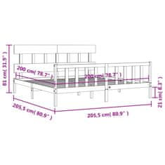 Vidaxl Postel bez matrace bílá 200 x 200 cm masivní borovice