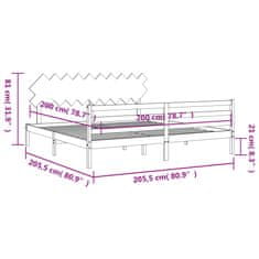 Petromila Rám postele s čelem medově hnědý 200 x 200 cm masivní dřevo