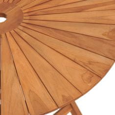 Greatstore Skládací zahradní stůl Ø 85 x 75 cm masivní teakové dřevo