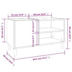 Vidaxl Skříňka na LP desky betonově šedá 84,5x38x48cm kompozitní dřevo