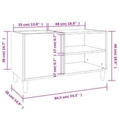 Vidaxl Skříňka na LP desky černá 84,5 x 38 x 48 cm kompozitní dřevo