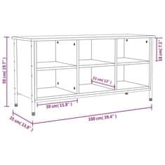 Greatstore Botník kouřový dub 100 x 35 x 50 cm kompozitní dřevo