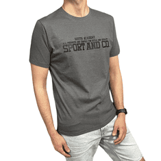Moraj Pánské tričko sportovní potisk tmavě šedý melír 3XL