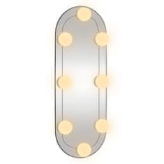 Vidaxl Nástěnné zrcadlo s LED osvětlením 15 x 40 cm sklo oválné