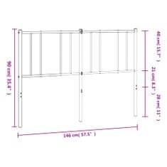 Vidaxl Kovové čelo postele bílé 140 cm