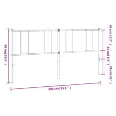 Vidaxl Kovové čelo postele černé 200 cm