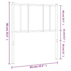 Vidaxl Kovové čelo postele černé 80 cm