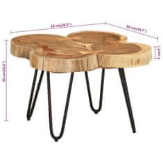 Greatstore Konferenční stolek 36 cm 4 dřevěné koláče masivní akácie