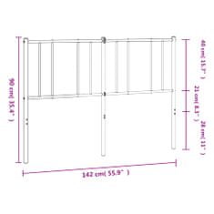 Vidaxl Kovové čelo postele černé 135 cm