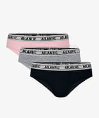 ATLANTIC Dámské kalhotky Hipster 3Pack - růžová, šedá melanž, černá Velikost: S