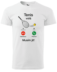 Hobbytriko Tenisové tričko - Tenis volá Barva: Bílá (00), Velikost: 4XL