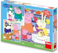 Dino Puzzle PEPPA PIG: veselé odpoledne 3x55 dílků