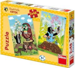 Dino Puzzle KRTEK na mýtině 2x48 dílků