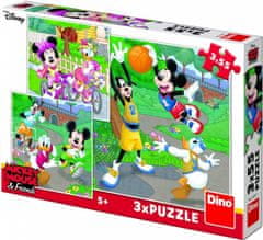 Dino Puzzle MICKEY a MINNIE sportovci 3x55 dílků