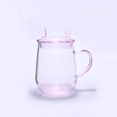 Ty Glass Hrnek s jedním sklem a víčkem - pink