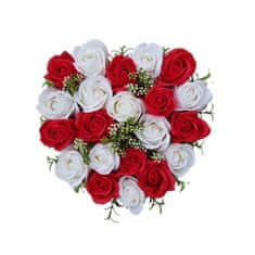 made by ANTEROS Mýdlová kytice z mýdlových květů Srdce WHITE-RED III