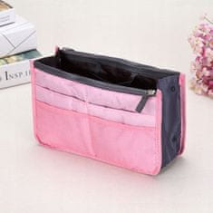 INNA Sáček na dámskou kabelku organizér s kapsami kosmetická taška Trip Story KOSTUNIS-7 světle růžová