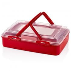 Single-Tier Takeaway Pastry Carrying Box, červená