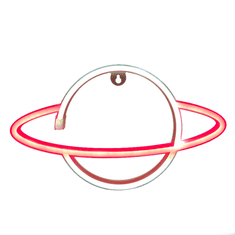 ACA Lightning  Neonová lampička - Saturn, 3x AA baterie/USB kabel, IP20, červená+bílá barva