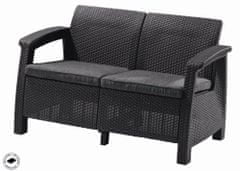 KETER Zahradní nábytek Corfu love seat dvousedačka grafitová 610345