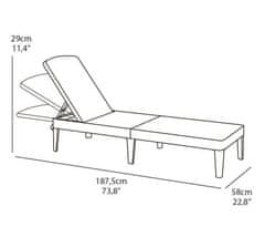 KETER Praktické a elegantní lehátko Jaipur 5005097 - grafit