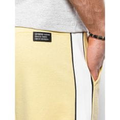 OMBRE Pánské teplákové šortky s lemováním V1 W359 žluté MDN122071 S