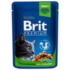 Brit Kapsička BRIT Premium Cat Chicken Slices for Sterilised 100 g