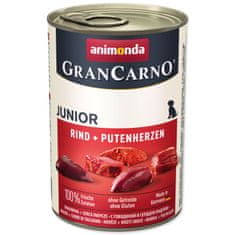 Animonda Konzerva Gran Carno Junior hovězí + krůtí srdce 400 g