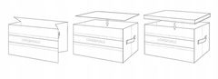 INNA Velký robustní box do dětského pokoje Box s víkem šedomodrý černobílý M