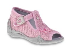 Befado dívčí sandálky PAPI 213P104 světle růžové, mašlička, velikost 25