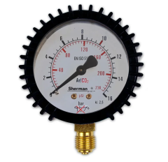 Sherman Manometr argon, co2 výstupní 16 bar G1/4 láhvový redukční ventil 