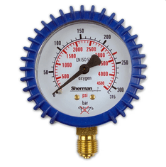 Sherman Manometr kyslík vstupní 315 bar G1/4 láhvový redukční ventil 