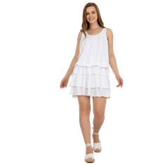 Och Bella Dámské šaty bez rukávů s volány OCH BELLA bílé TW-SK-BI-8139.44_399009 Univerzální