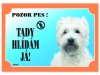 Tabulka west highland white terrier 1 ks