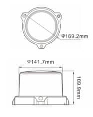 CARCLEVER LED maják, 12-24V, 96x0,5W, oranžový, magnet, ECE R65 R10 (wl323m)