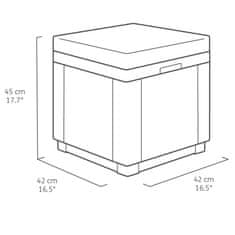 Petromila Keter Cube úložný puf s poduškou grafitový