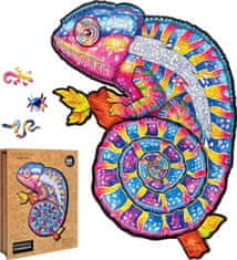 Puzzler Magic Wood Dřevěné puzzle Hypnotický chameleon 160 dílků