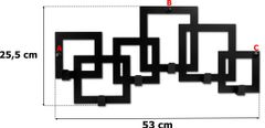TZB Nástěnný věšák KARDUS 53 cm černý