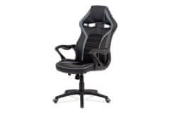 Autronic Kancelářská židle Kancelářská židle, černá ekokůže + šedá látka MESH, černý plastový kříž, houpací mechanismus (KA-G406 GREY)
