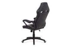 Autronic Kancelářská židle Kancelářská židle, černá ekokůže + šedá látka MESH, černý plastový kříž, houpací mechanismus (KA-G406 GREY)