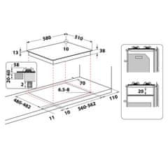 Whirlpool Plynová varná deska TGML 651 IX