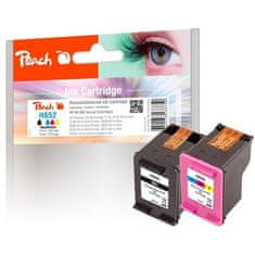 Peach Inkoustová náplň HP No. 652, MultiPack Plus, 1x11, 1x8 ml kompatibilní černá/ CMY