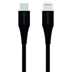 SWISSTEN USB kabel USB-C/ Lightning, 0, 4m - černý