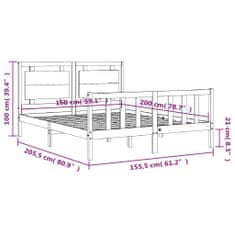 Petromila Rám postele s čelem medově hnědý King Size masivní dřevo